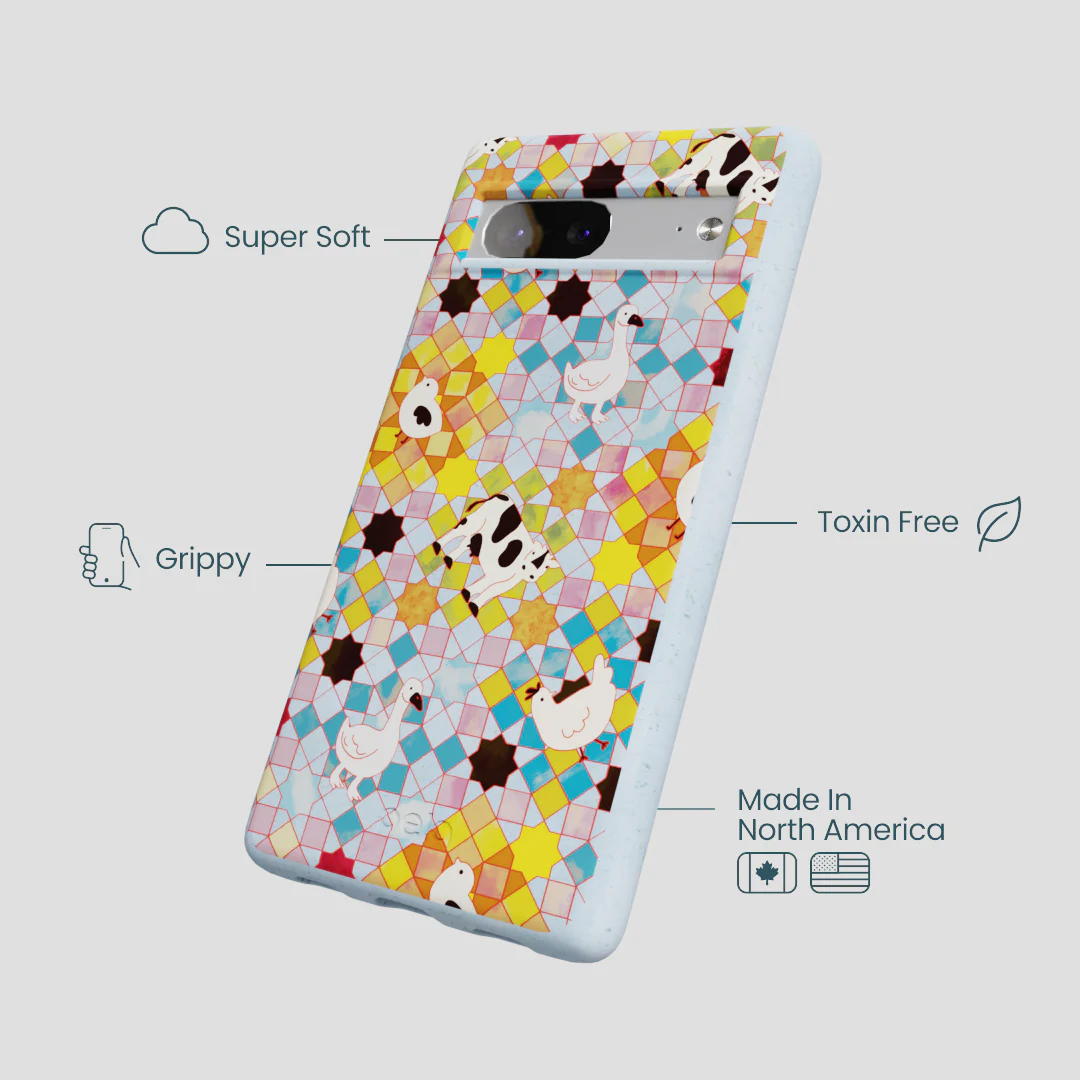 Powder Blue Farmers Mosaic Google Pixel 7 Case - Image 3