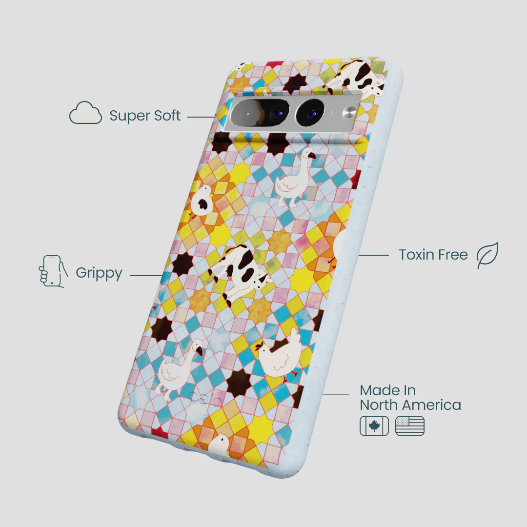 Powder Blue Farmers Mosaic Google Pixel 7 Pro Case - Image 3