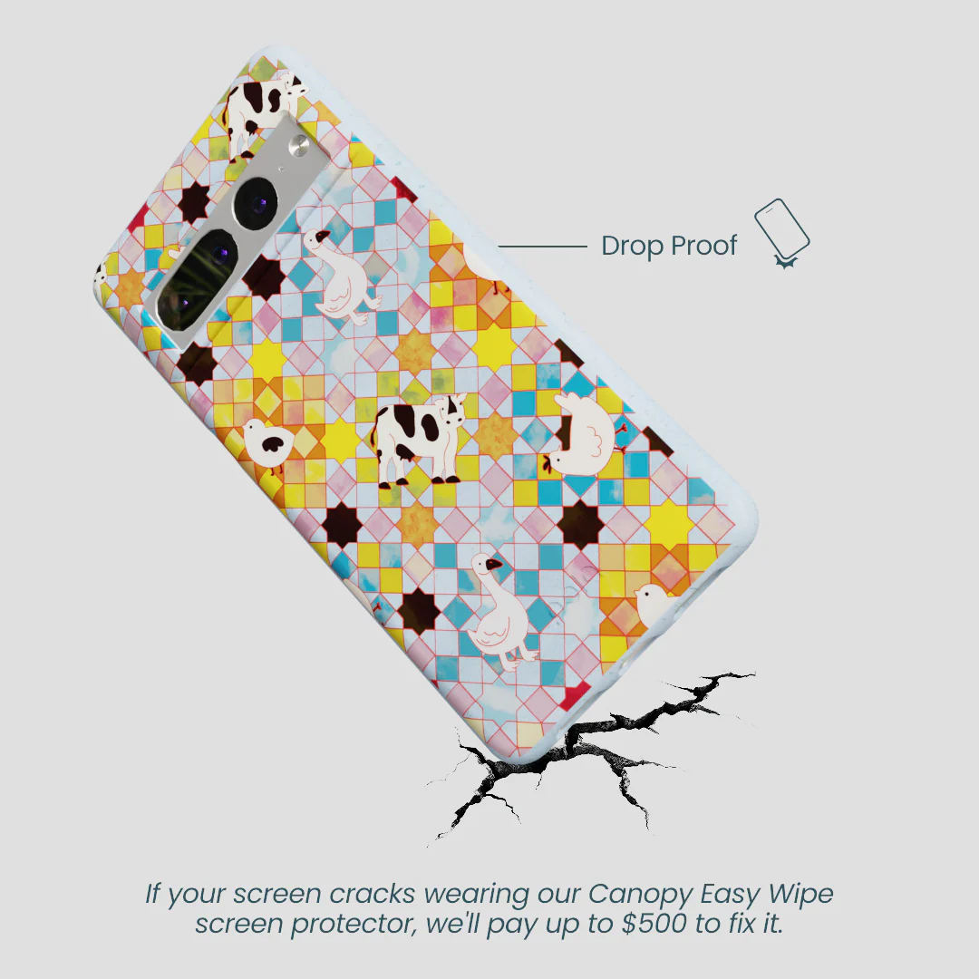 Powder Blue Farmers Mosaic Google Pixel 7 Pro Case - Image 4