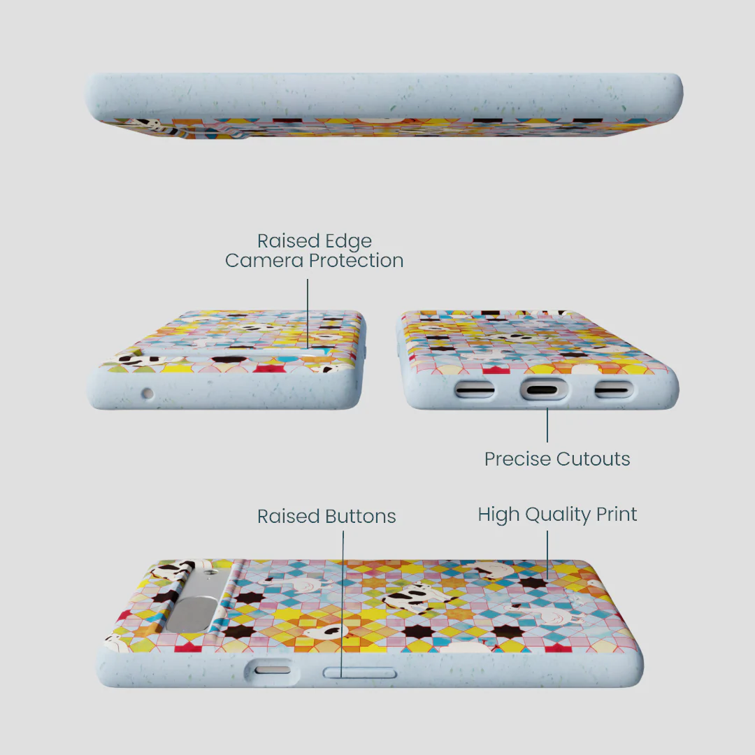 Powder Blue Farmers Mosaic Google Pixel 7a Case - Image 2