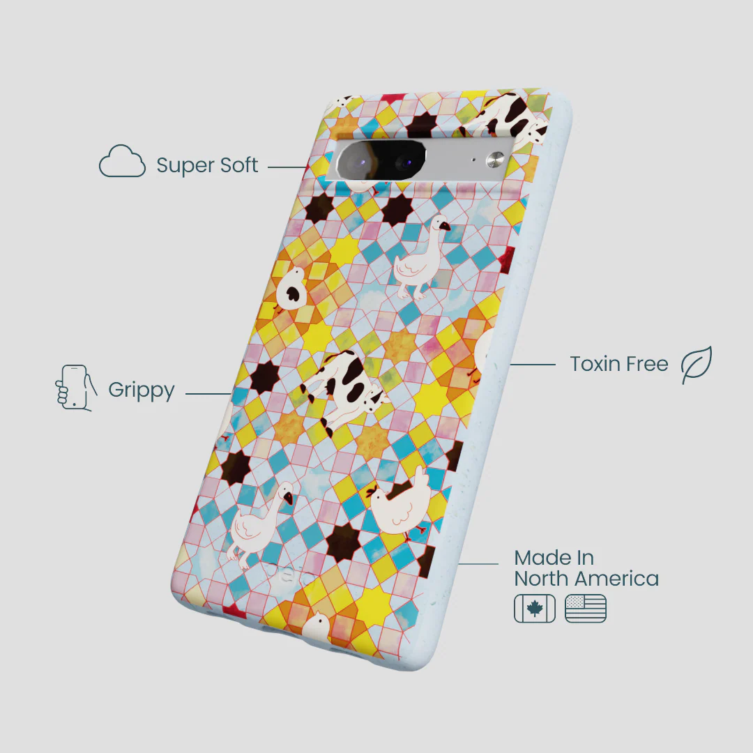 Powder Blue Farmers Mosaic Google Pixel 7a Case - Image 3
