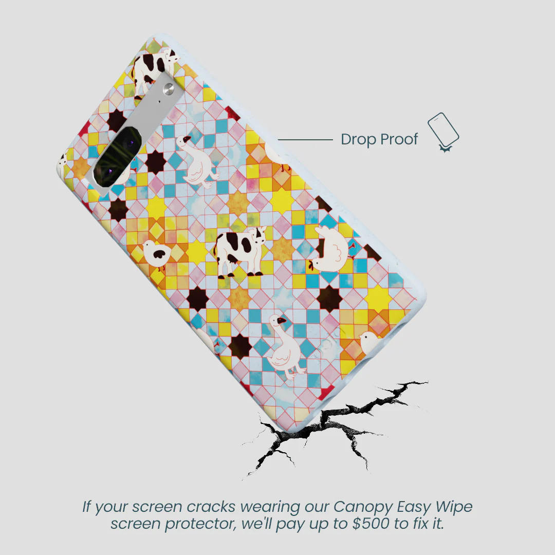 Powder Blue Farmers Mosaic Google Pixel 7a Case - Image 4