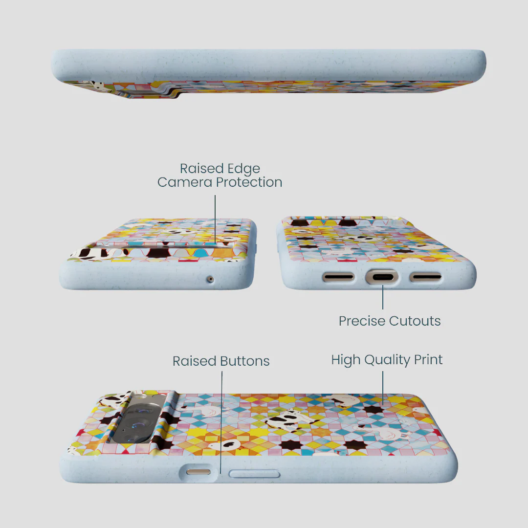 Powder Blue Farmers Mosaic Google Pixel 8 Pro Case - Image 2