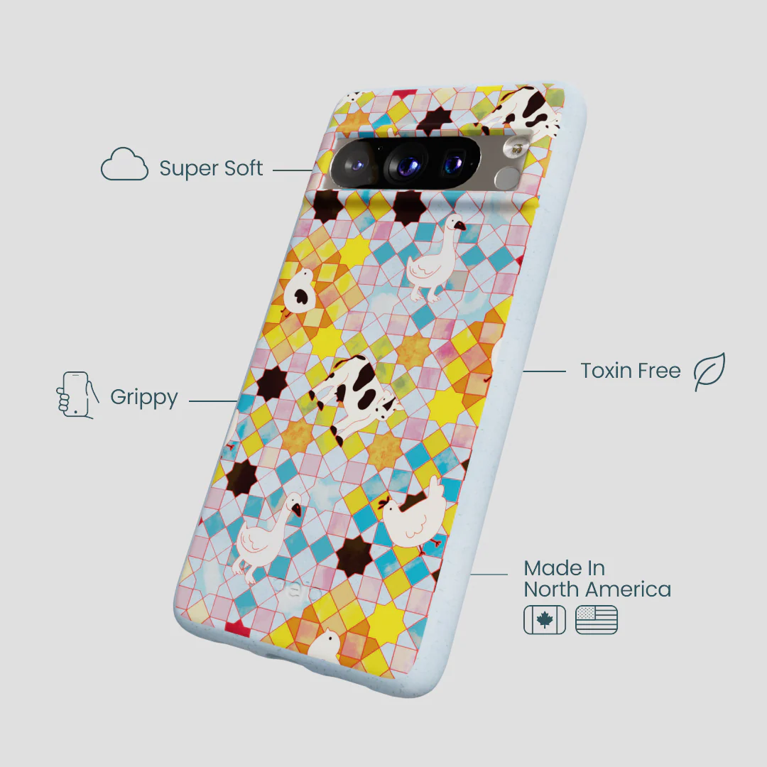 Powder Blue Farmers Mosaic Google Pixel 8 Pro Case - Image 3