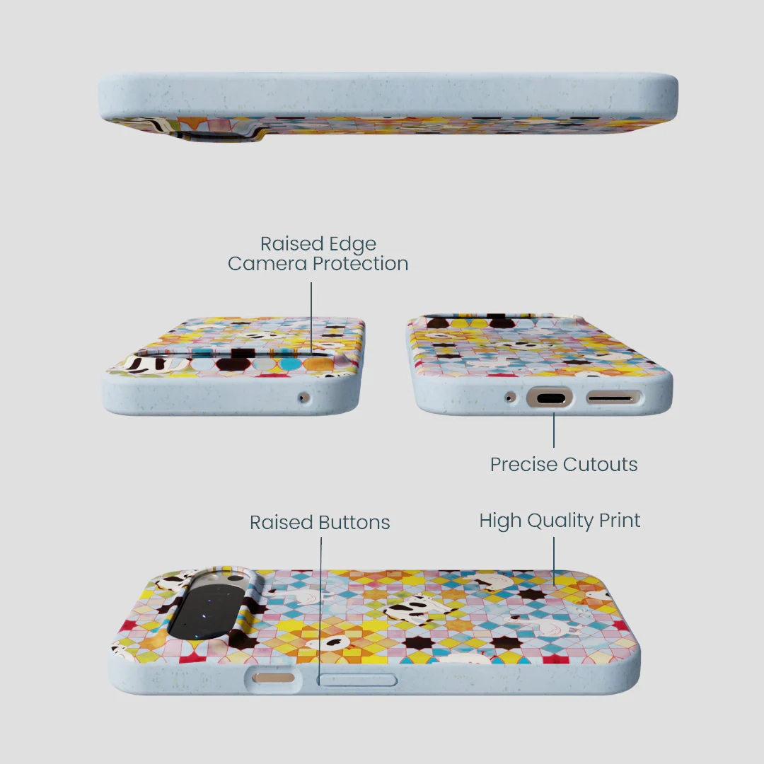 Powder Blue Farmers Mosaic Google Pixel 9/9 Pro Case - Image 2