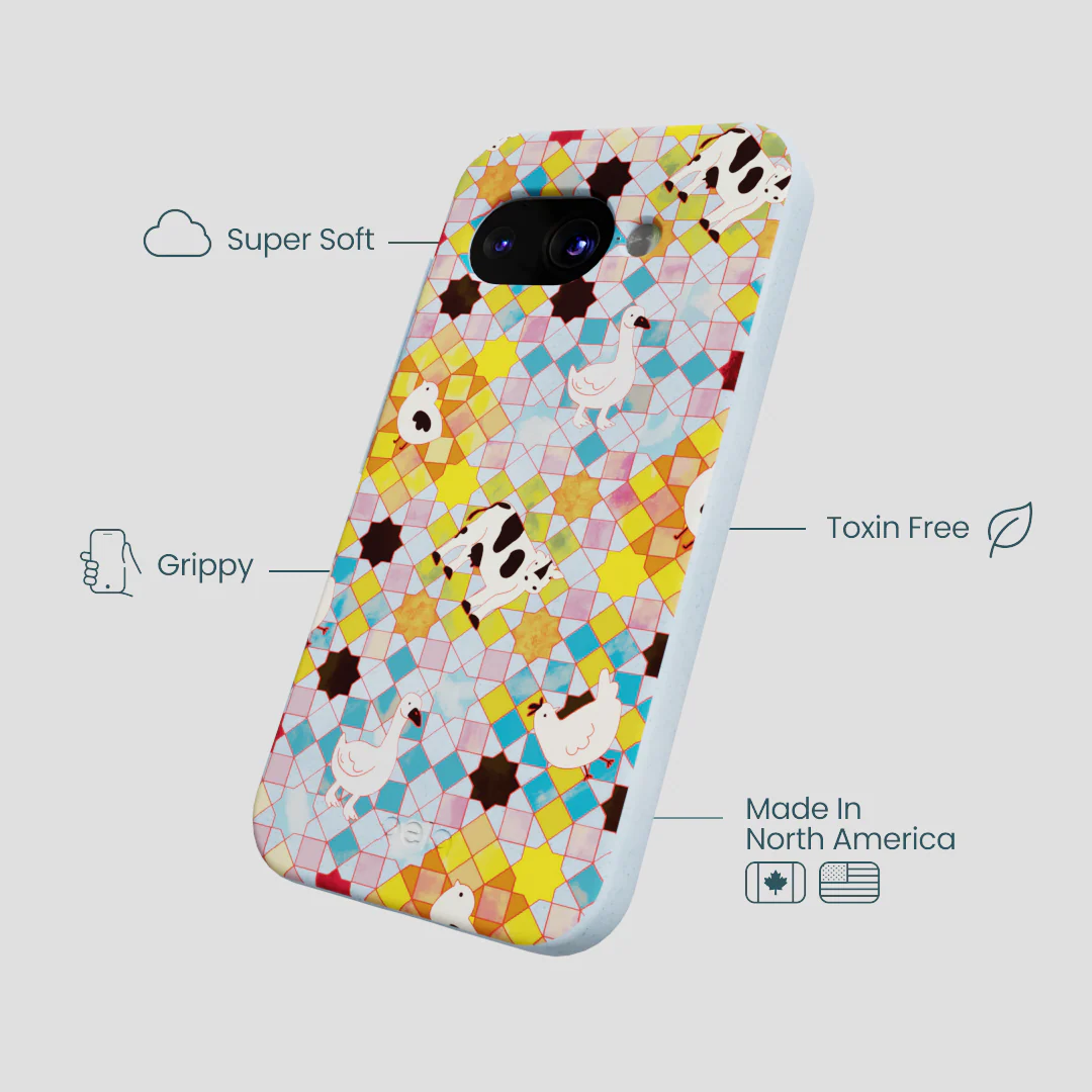 Powder Blue Farmers Mosaic Google Pixel 9a Case - Image 3