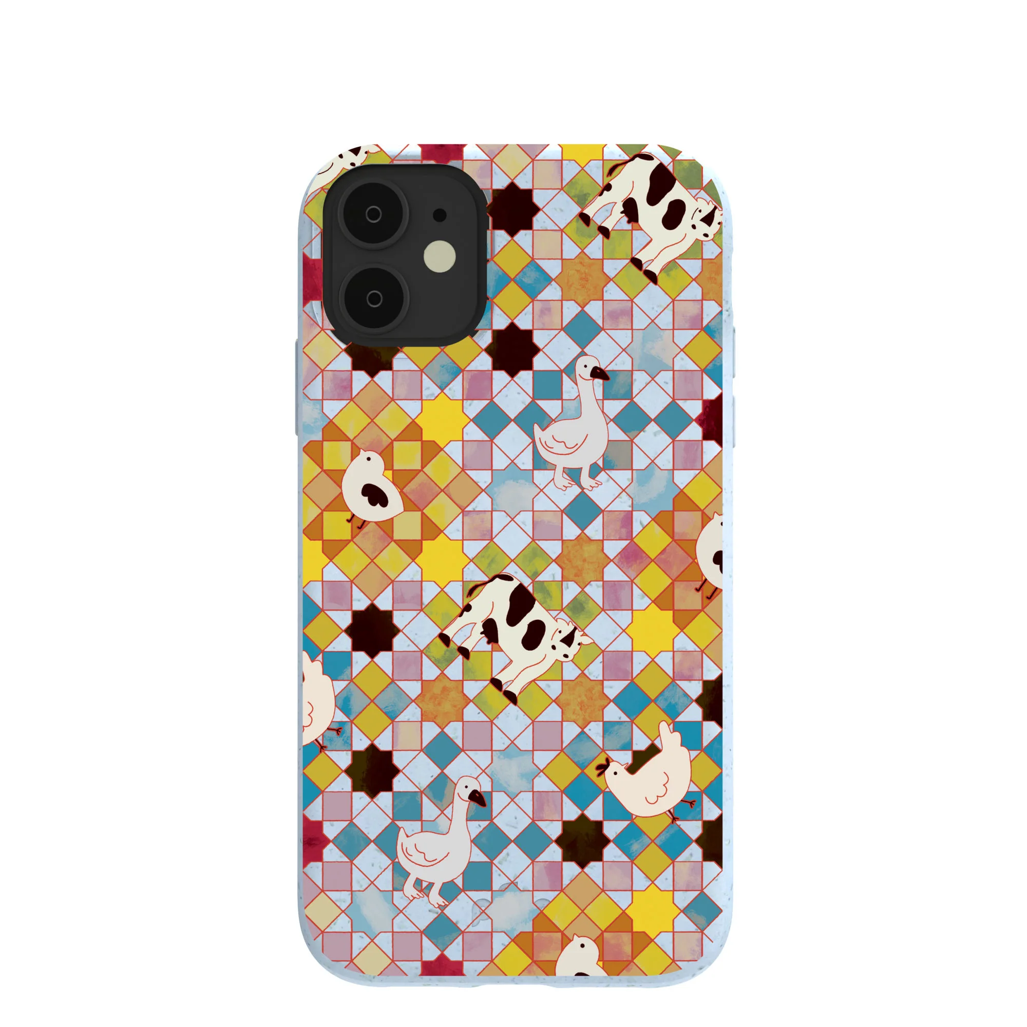 Powder Blue Farmers Mosaic iPhone 11 Case