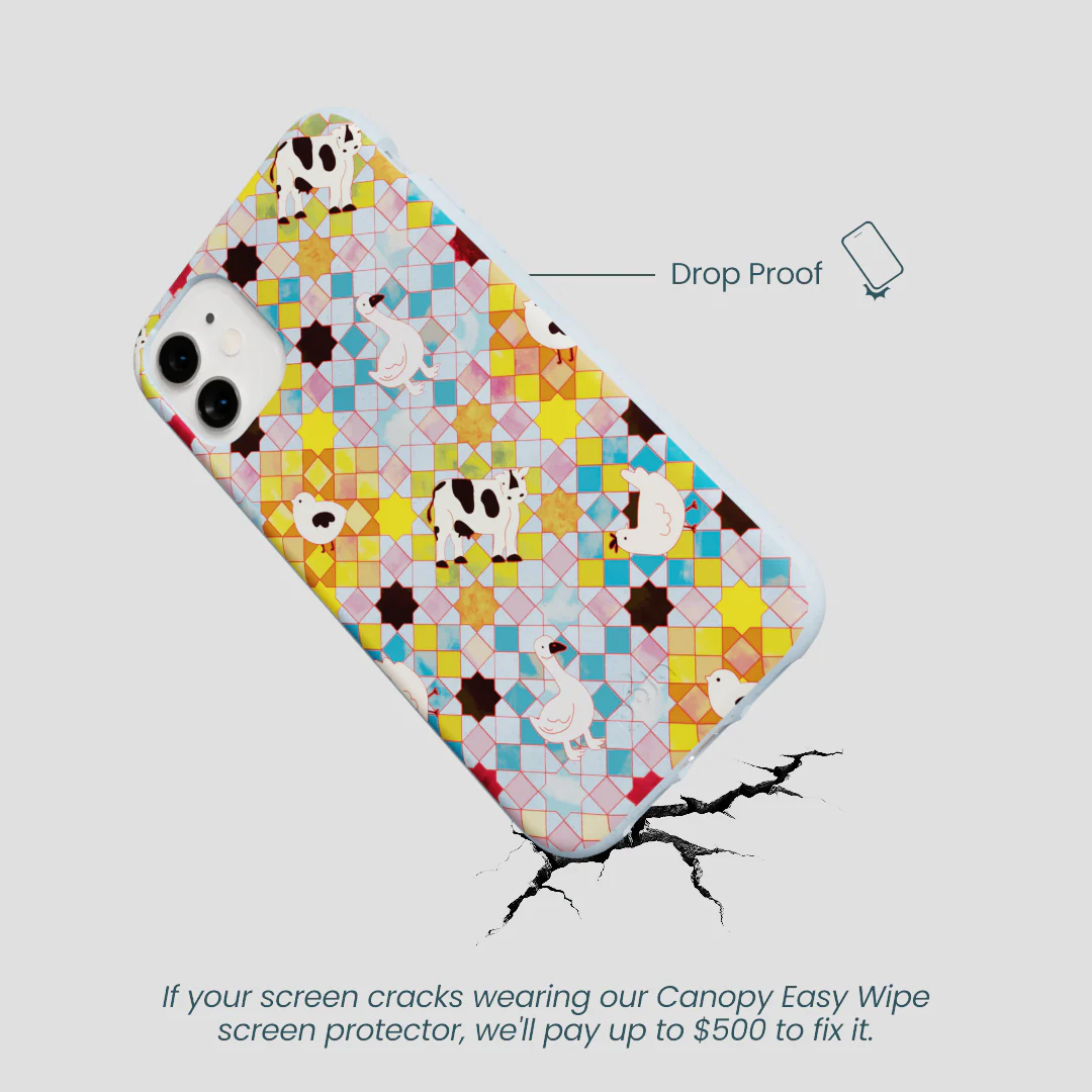 Powder Blue Farmers Mosaic iPhone 11 Case - Image 4