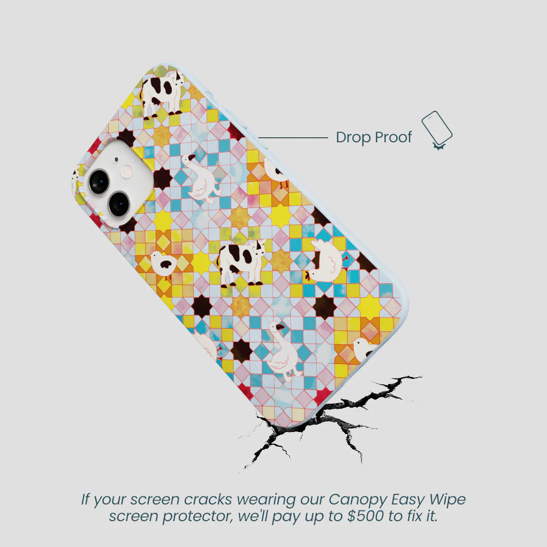 Powder Blue Farmers Mosaic iPhone 12/ iPhone 12 Pro Case - Image 4