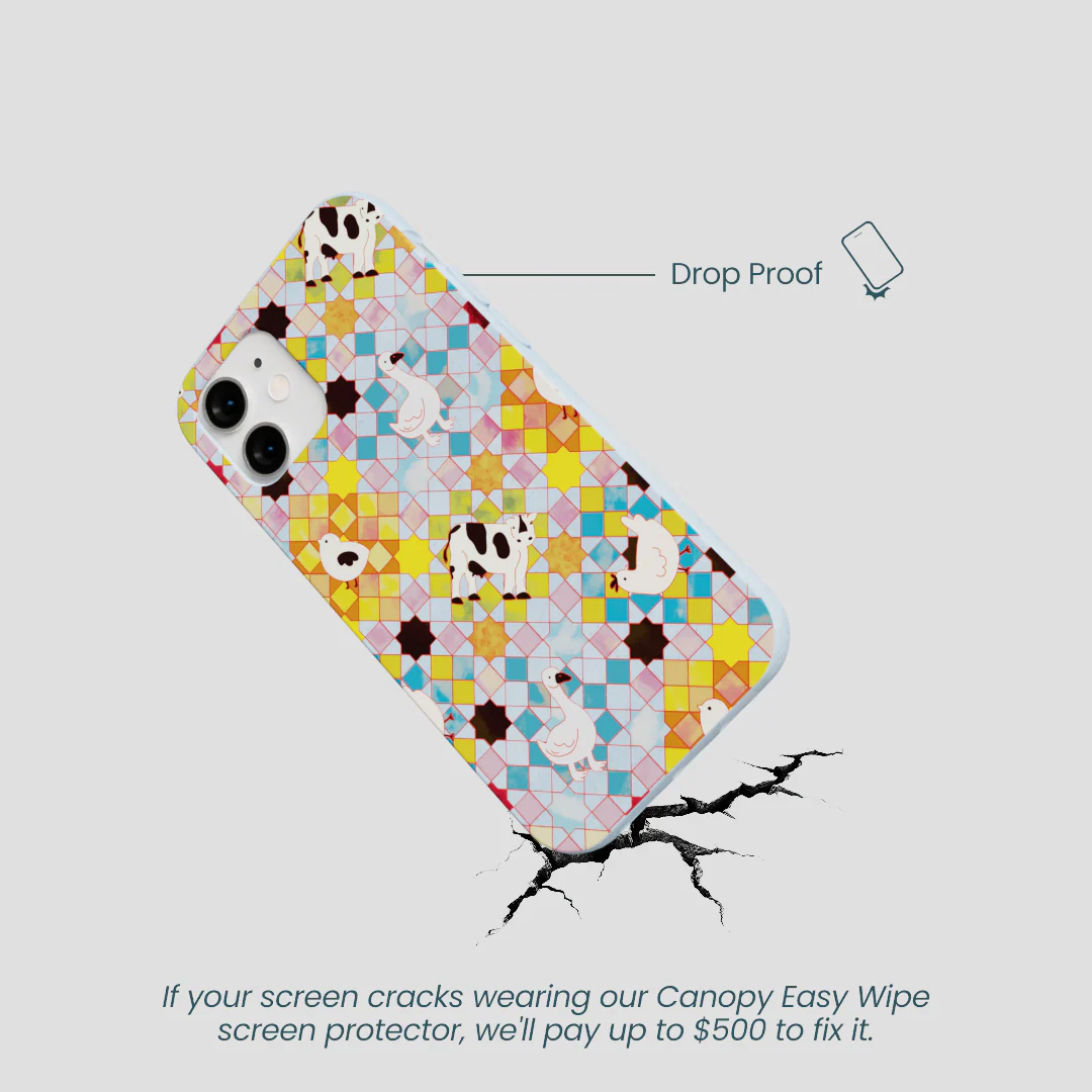 Powder Blue Farmers Mosaic iPhone 12 Mini Case - Image 4