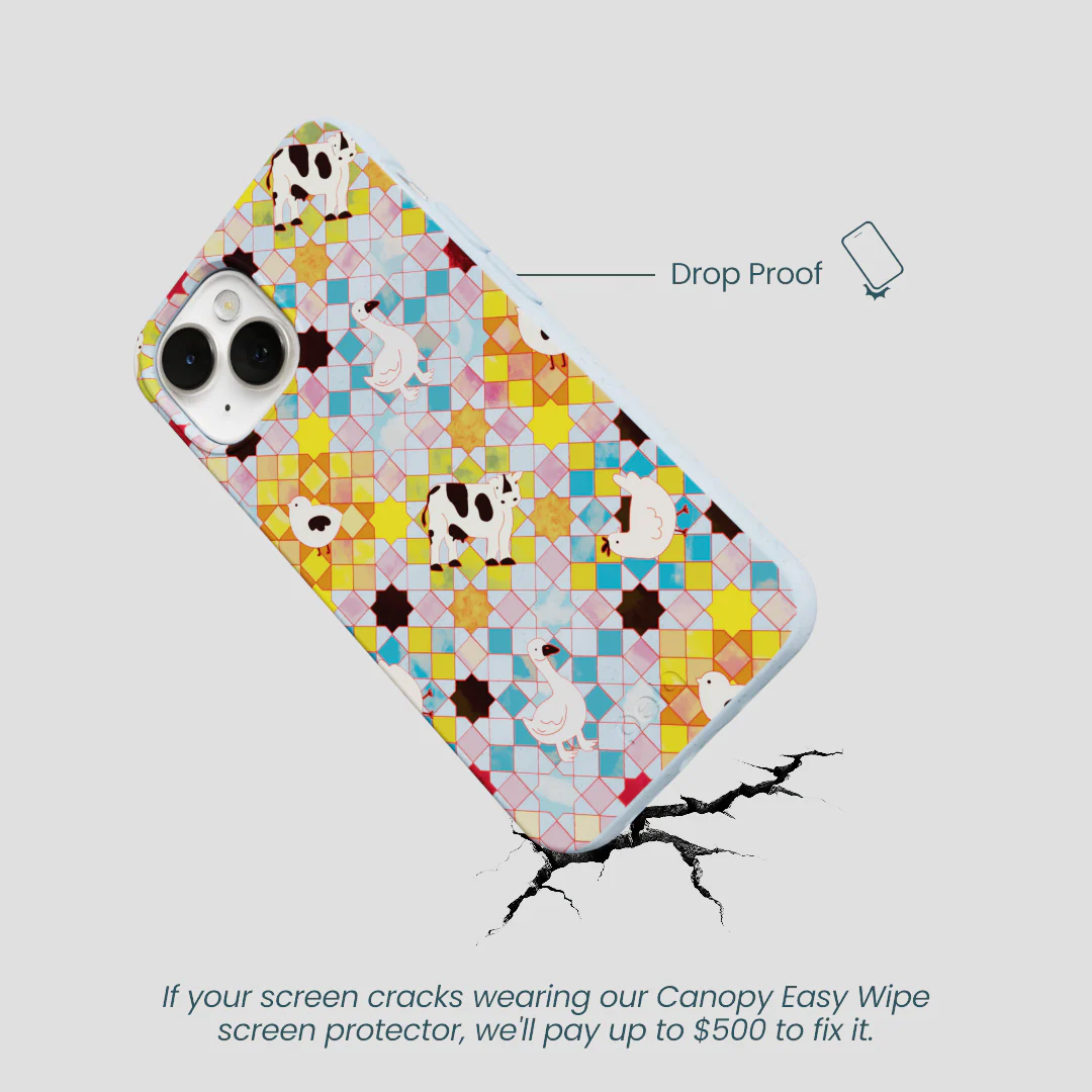 Powder Blue Farmers Mosaic iPhone 13 Case - Image 5