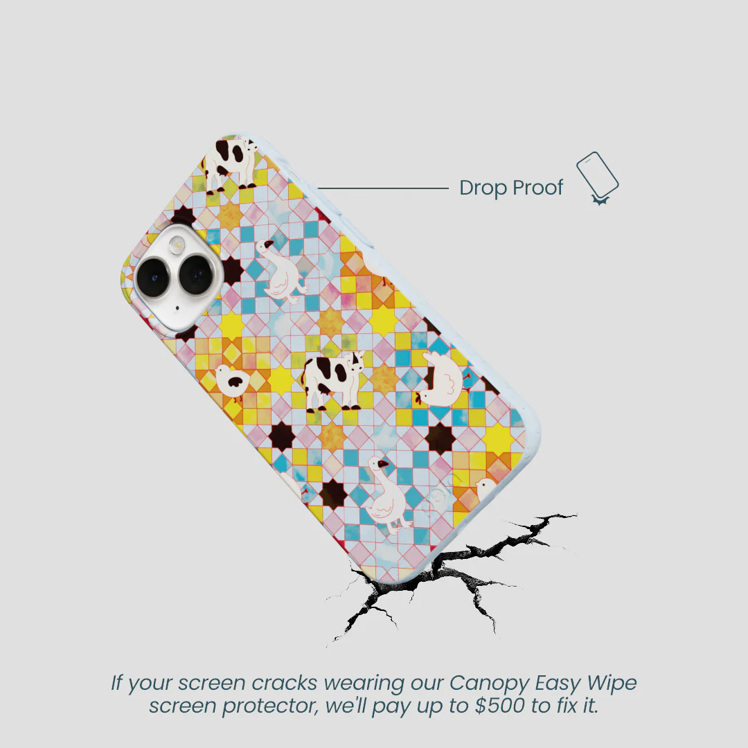 Powder Blue Farmers Mosaic iPhone 13 Mini Case - Image 5