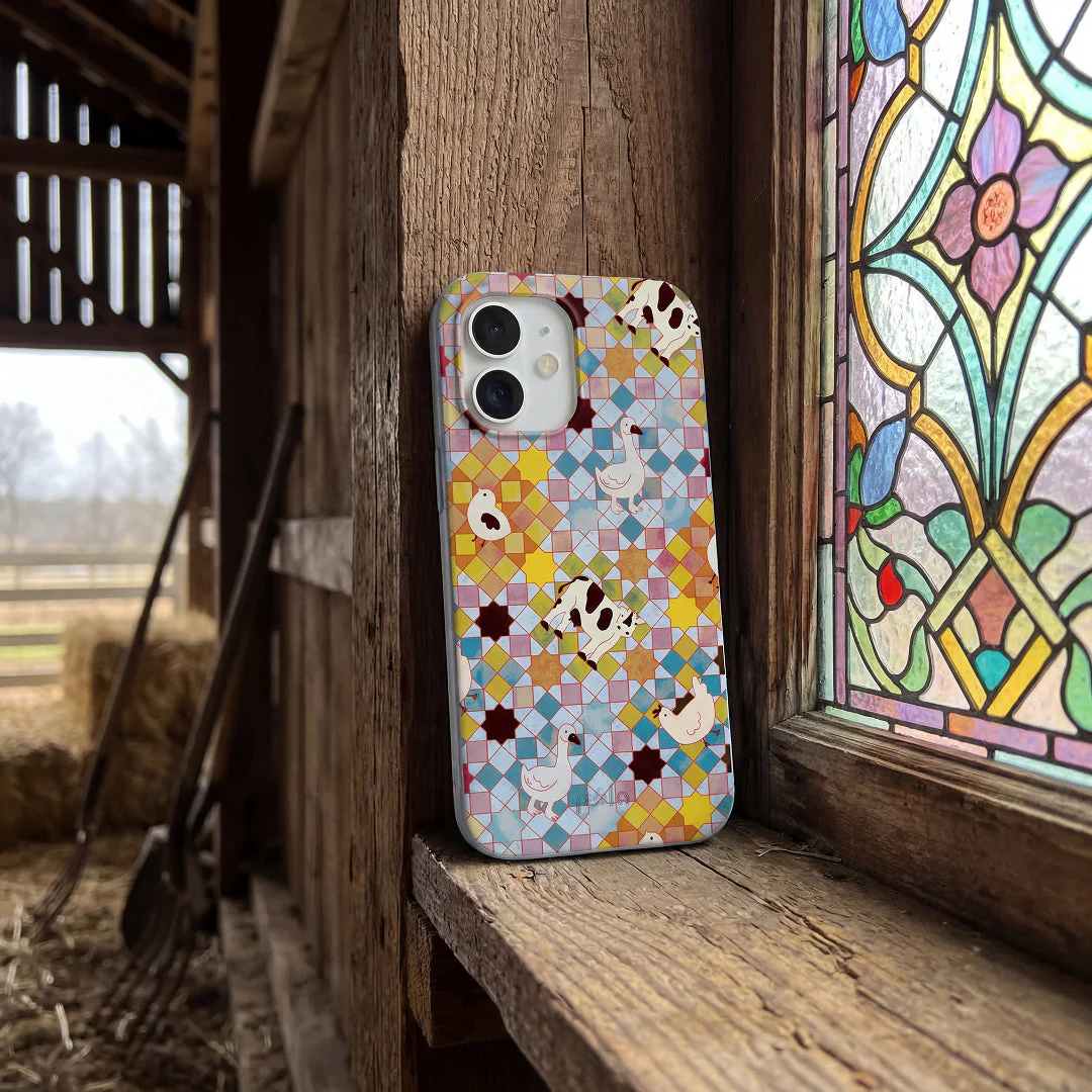 Powder Blue Farmers Mosaic iPhone 13 Pro Max Case - Image 2
