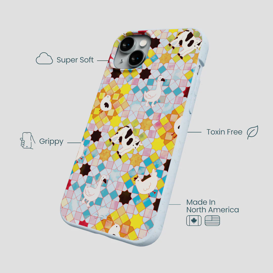Powder Blue Farmers Mosaic iPhone 14 Plus Case - Image 4