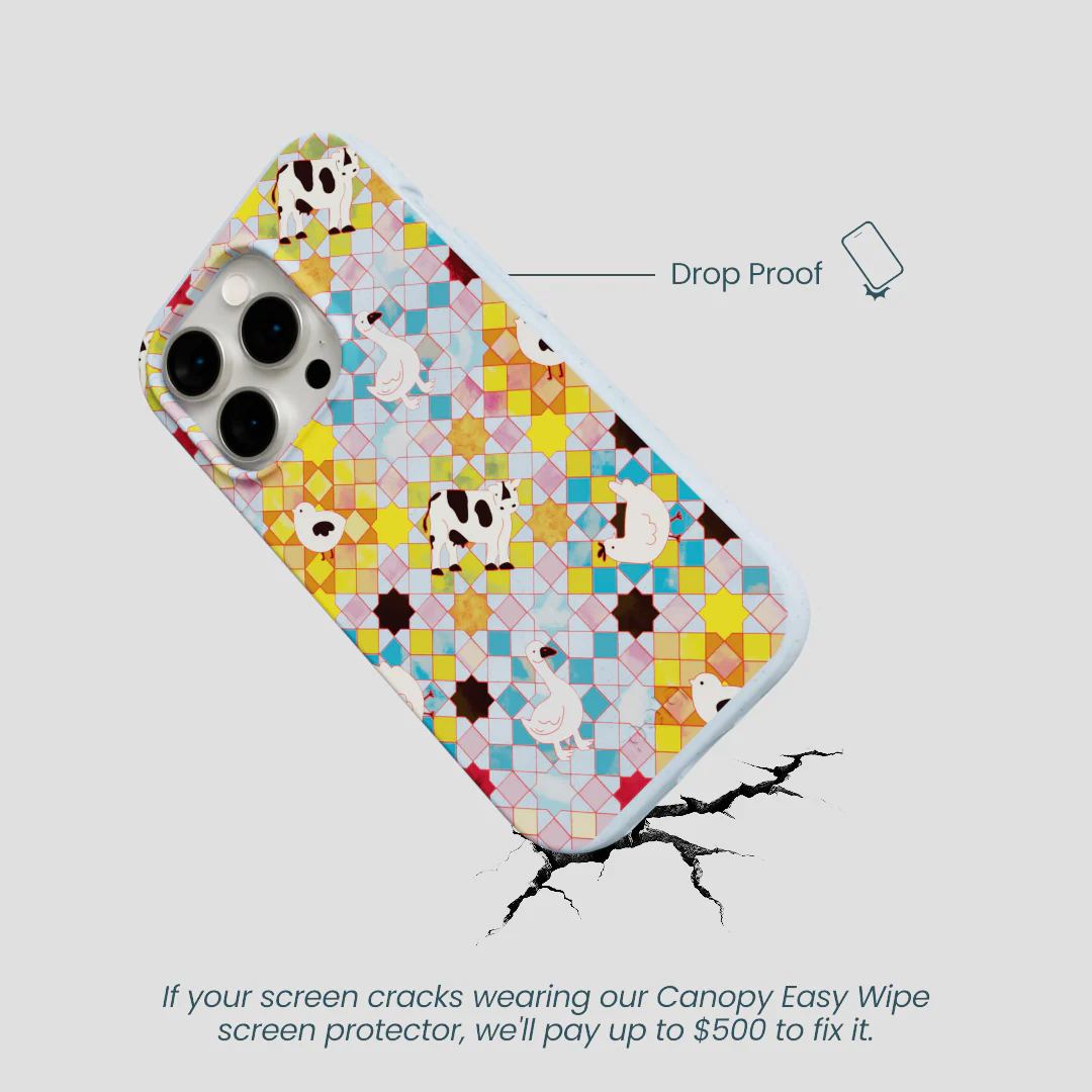 Powder Blue Farmers Mosaic iPhone 14 Pro Case - Image 5