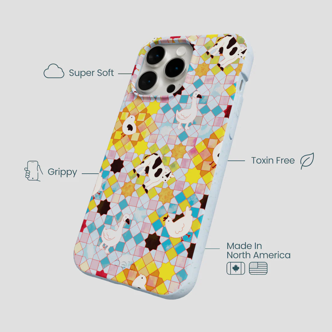 Powder Blue Farmers Mosaic iPhone 14 Pro Max Case - Image 4