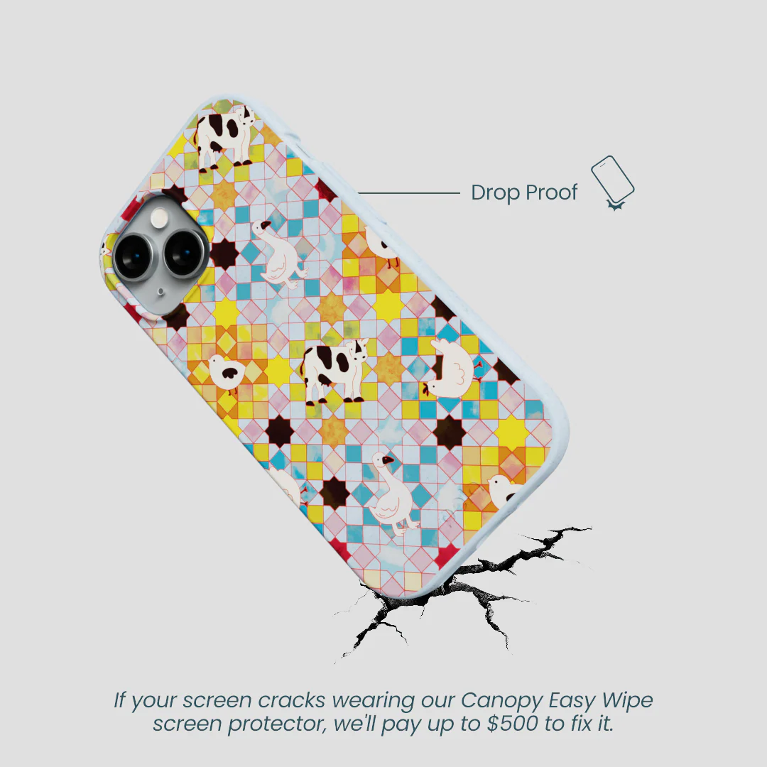 Powder Blue Farmers Mosaic iPhone 15 Case - Image 5