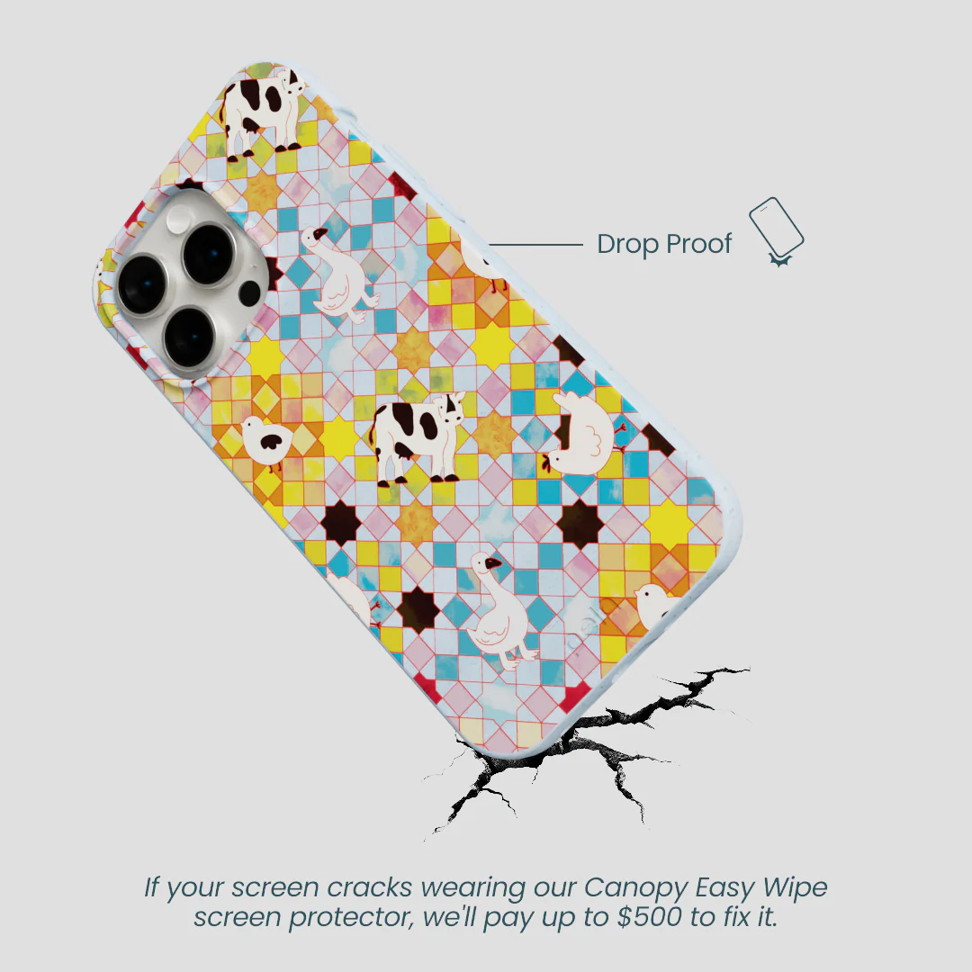 Powder Blue Farmers Mosaic iPhone 15 Pro Max Case - Image 5