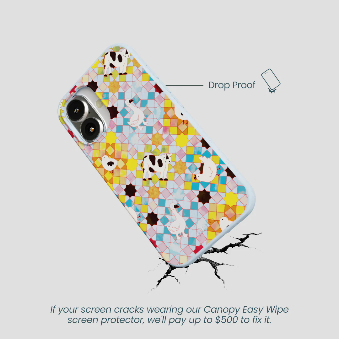 Powder Blue Farmers Mosaic iPhone 16 Case - Image 5