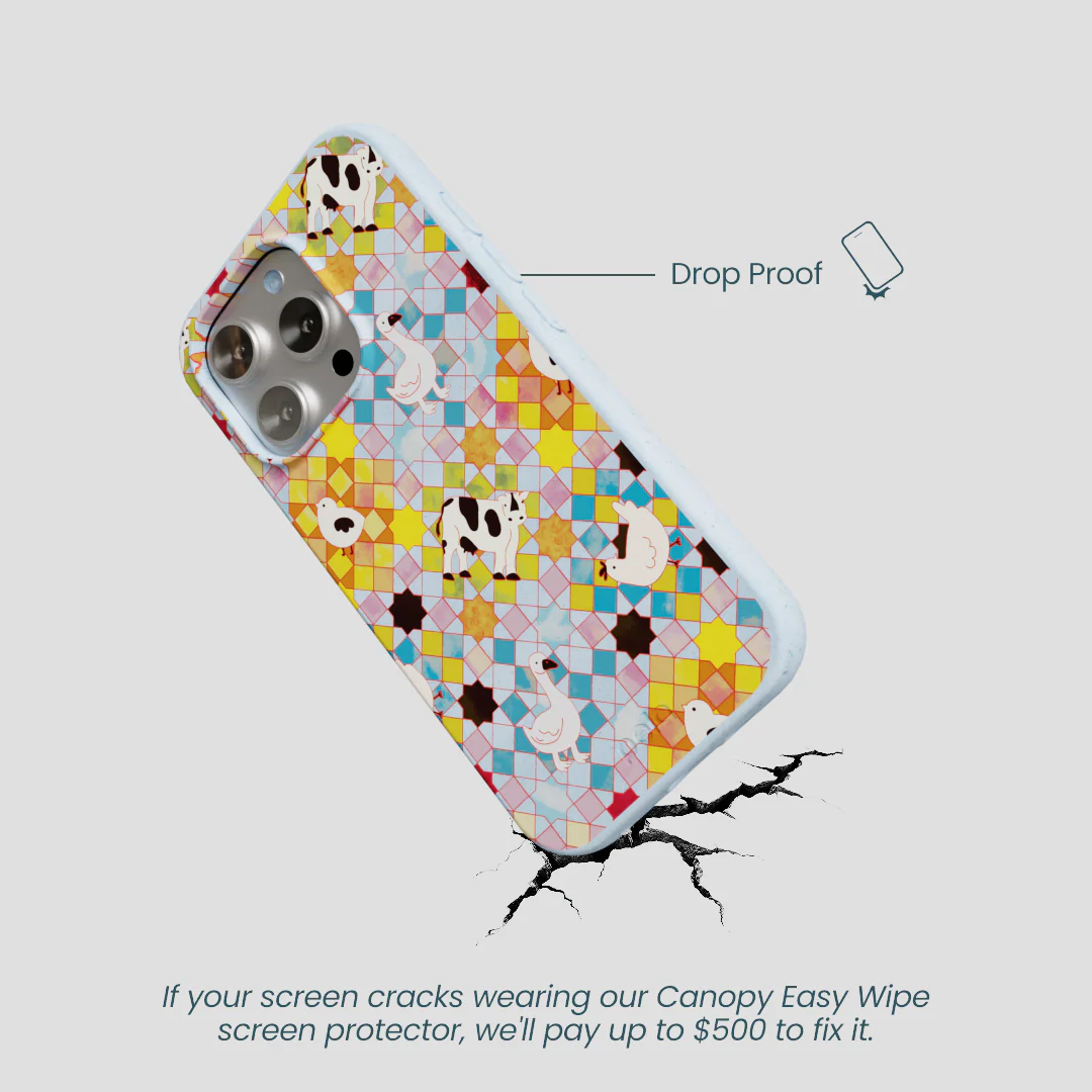 Powder Blue Farmers Mosaic iPhone 16 Pro Case - Image 5