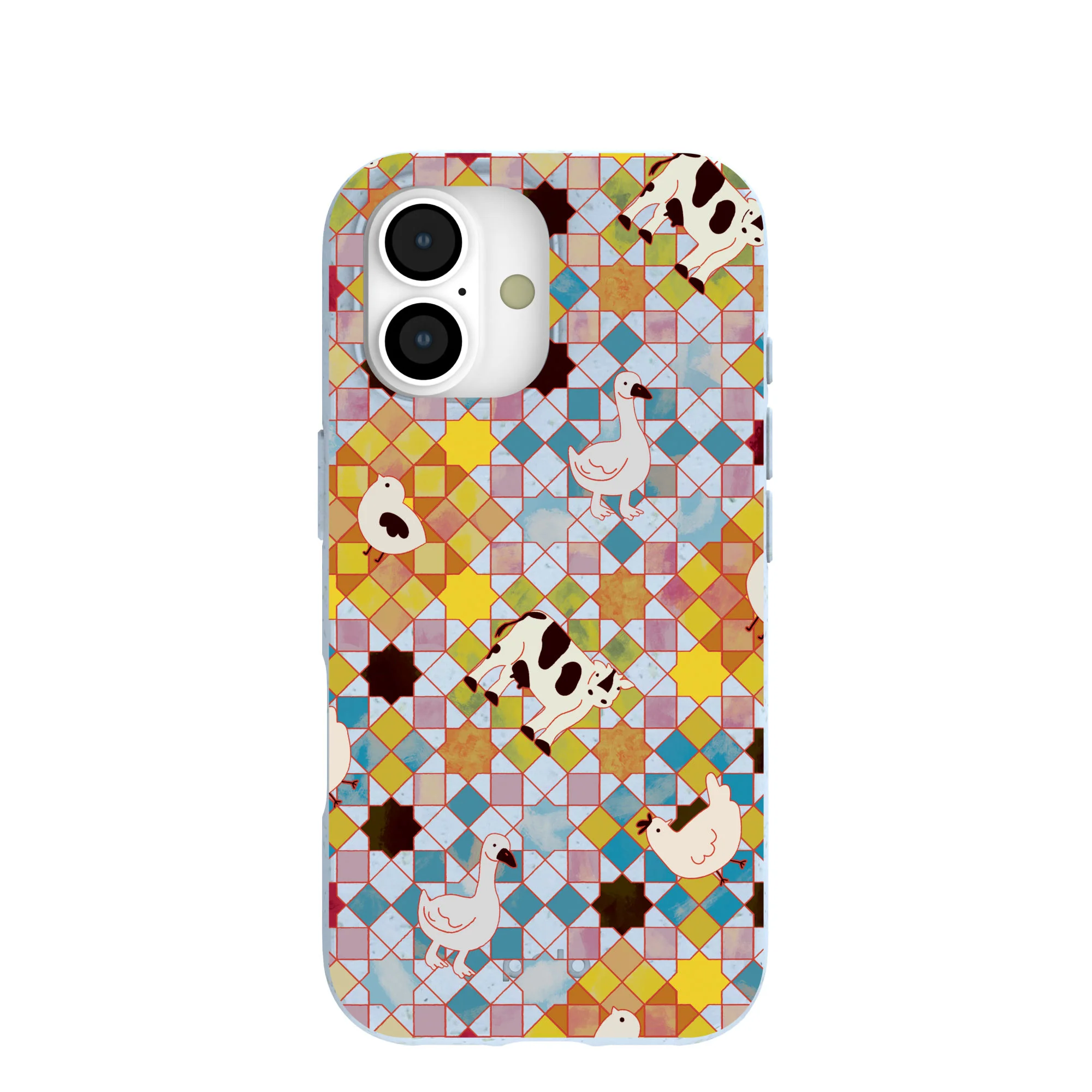 Powder Blue Farmers Mosaic iPhone 17 Case
