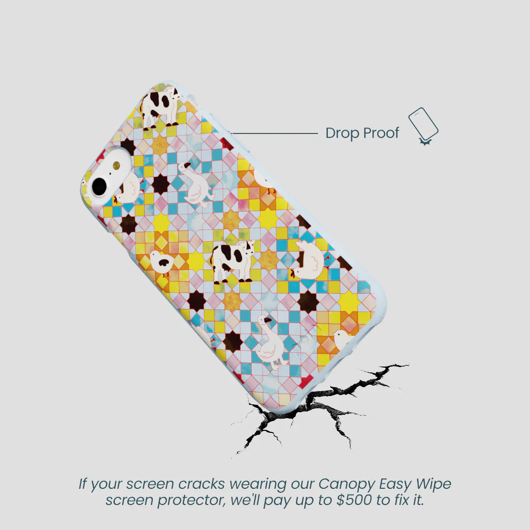 Powder Blue Farmers Mosaic iPhone 6/6s/7/8/SE Case - Image 4