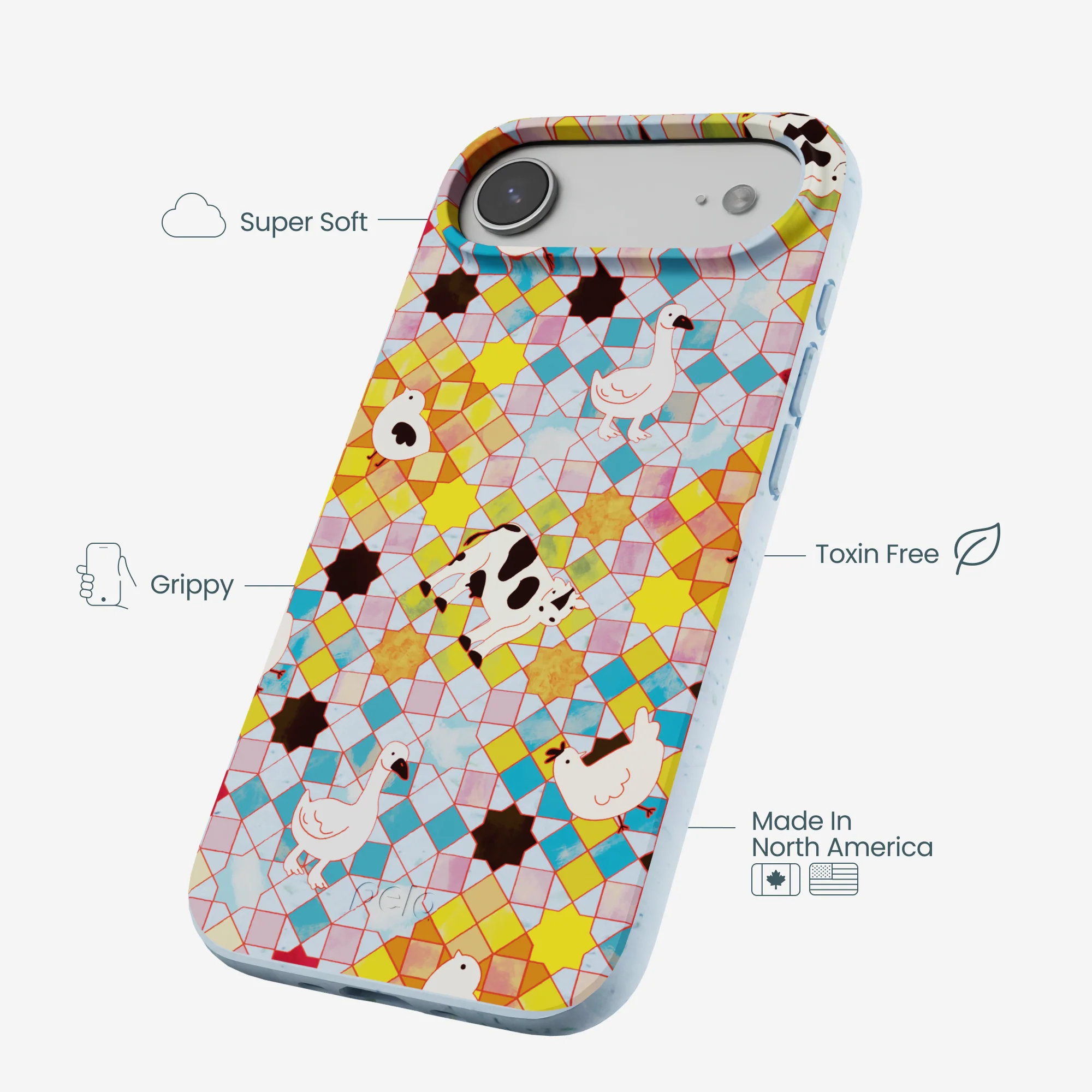 Powder Blue Farmers Mosaic iPhone Air Case - Image 4