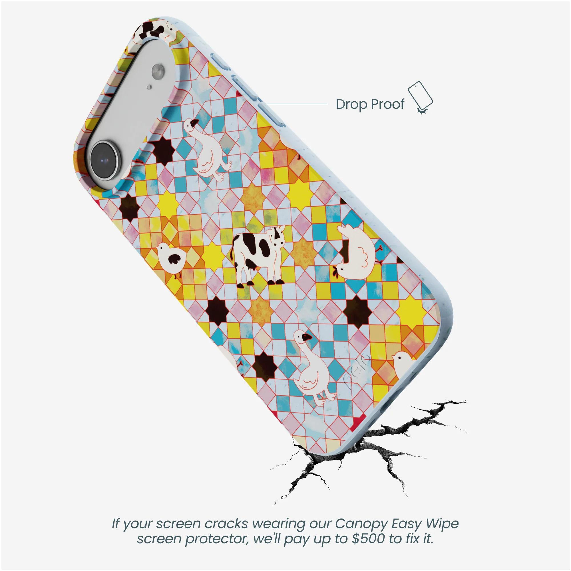 Powder Blue Farmers Mosaic iPhone Air Case - Image 5