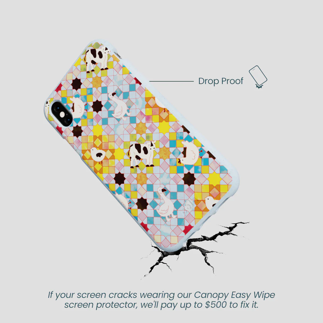 Powder Blue Farmers Mosaic iPhone XR Case - Image 4