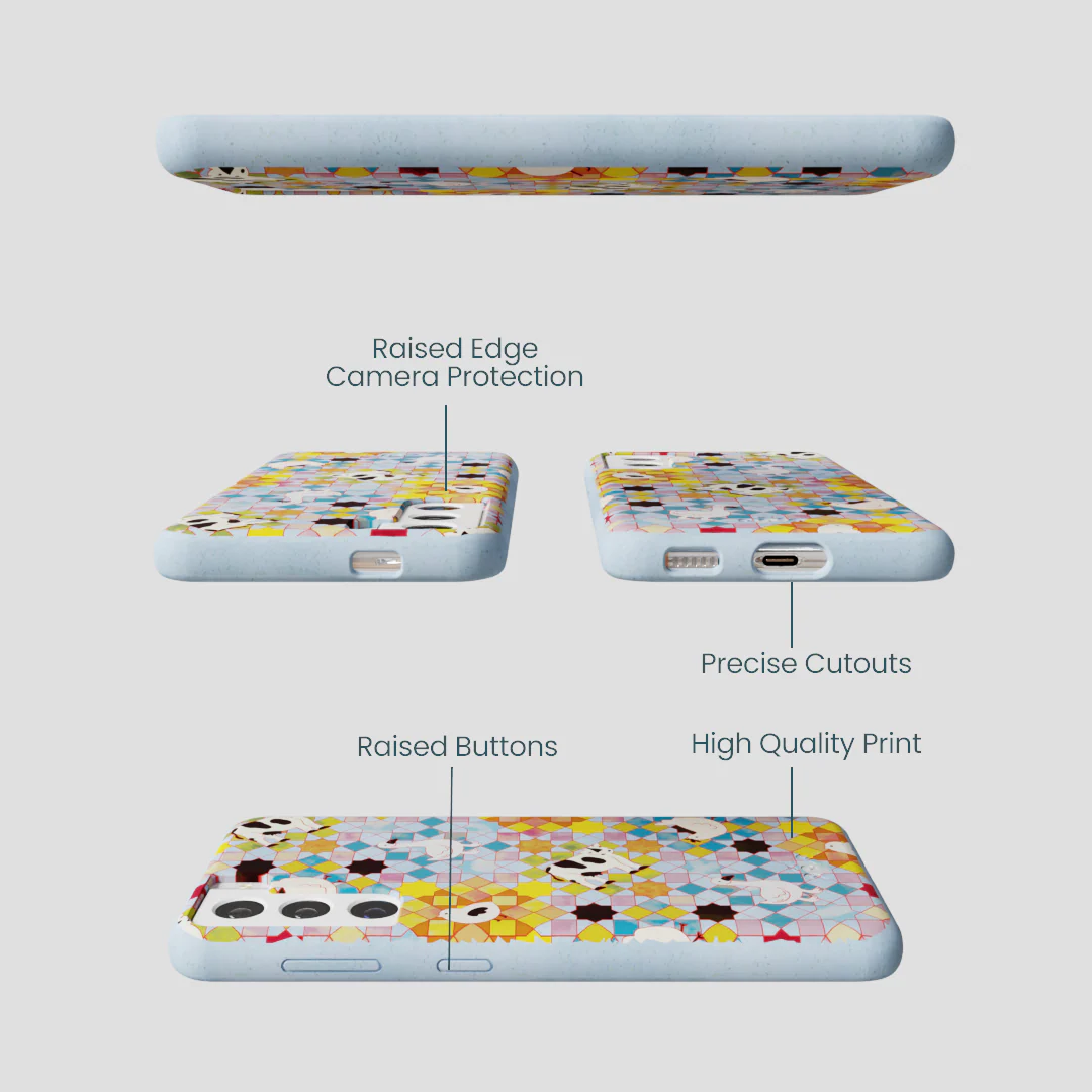Powder Blue Farmers Mosaic Samsung Galaxy S21 Case - Image 2