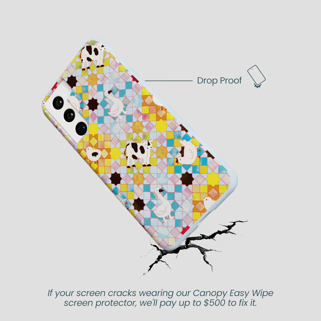 Powder Blue Farmers Mosaic Samsung Galaxy S21 Case - Image 4