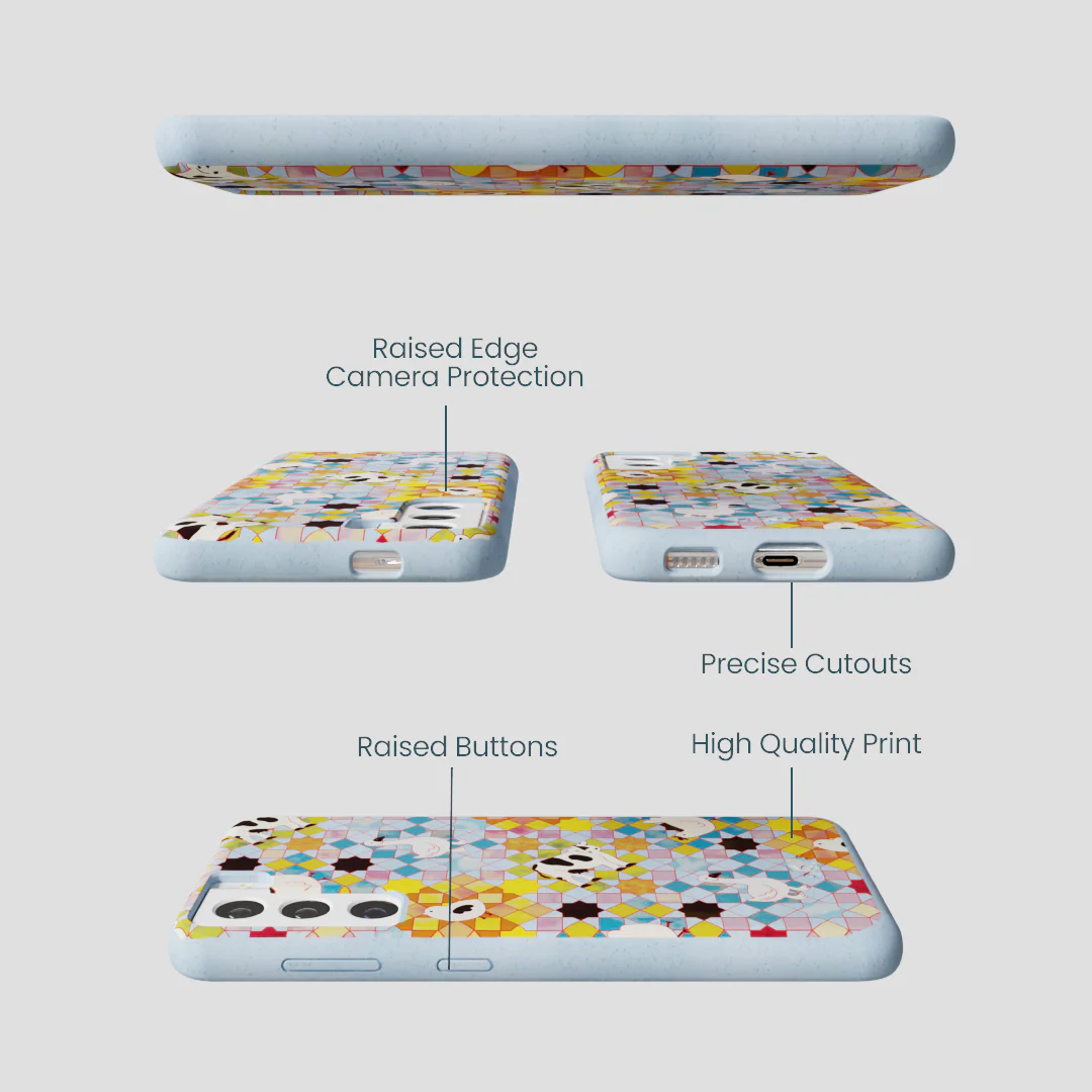 Powder Blue Farmers Mosaic Samsung Galaxy S22 Case - Image 2