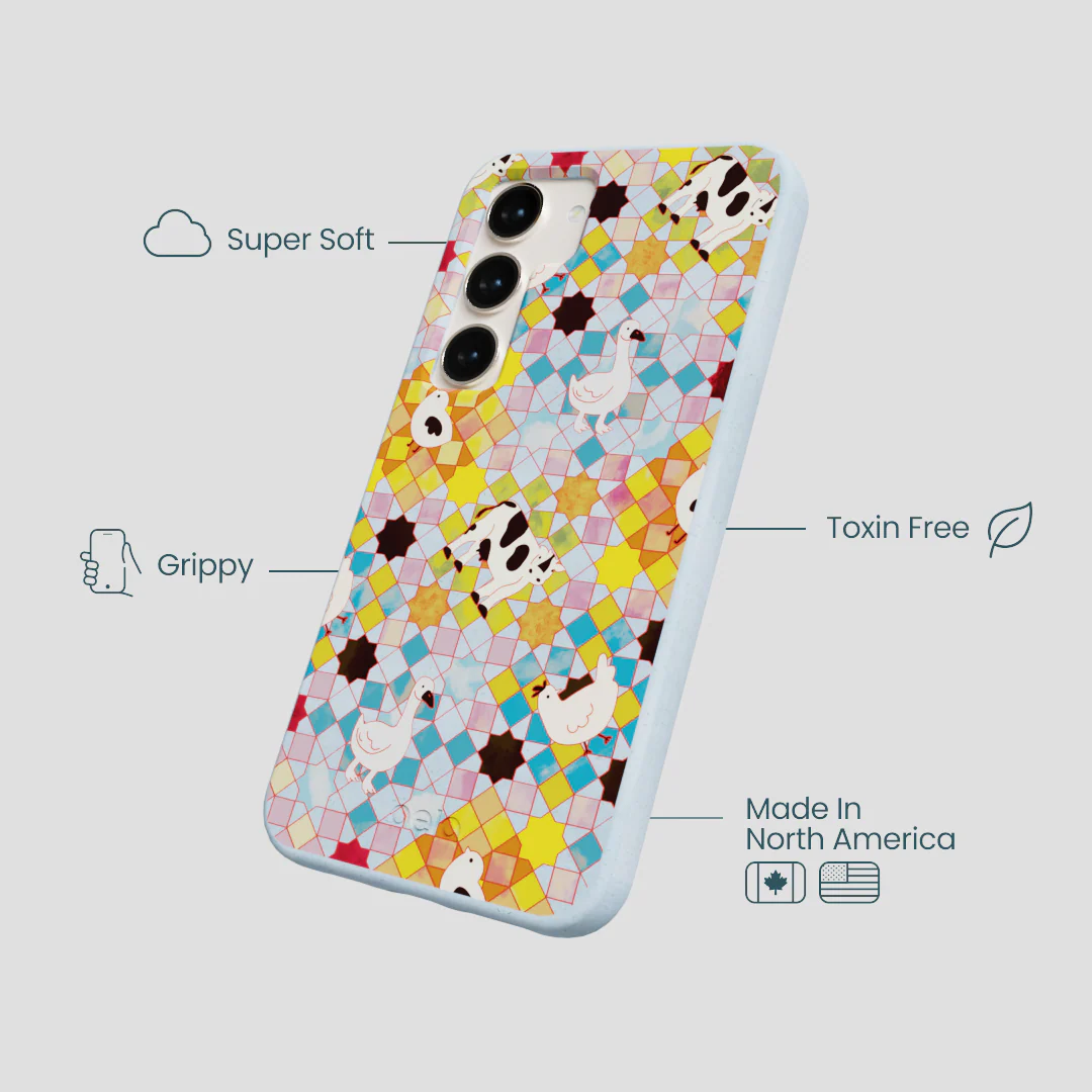 Powder Blue Farmers Mosaic Samsung Galaxy S23 Case - Image 3
