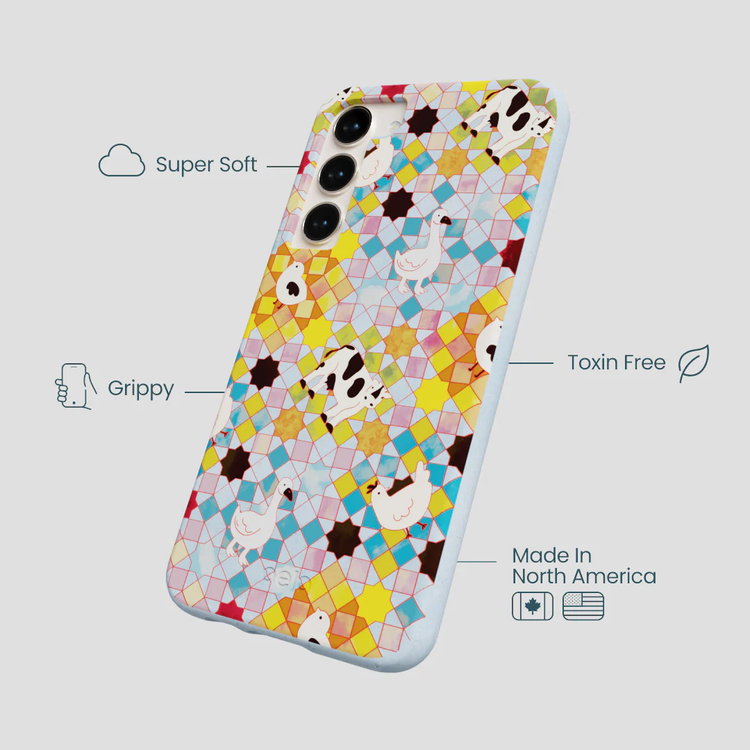 Powder Blue Farmers Mosaic Samsung Galaxy S23+(Plus) Case - Image 3