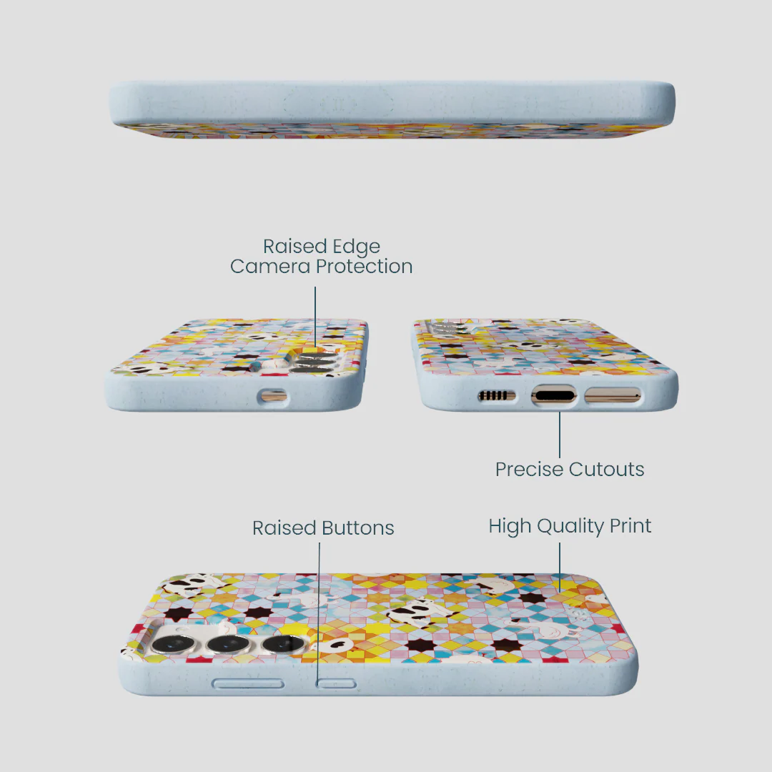 Powder Blue Farmers Mosaic Samsung Galaxy S24 Case - Image 2