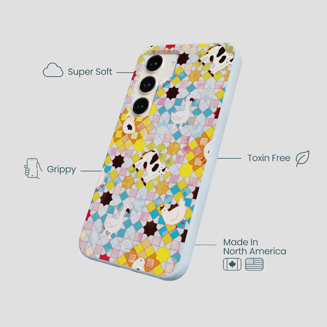 Powder Blue Farmers Mosaic Samsung Galaxy S24 Case - Image 3