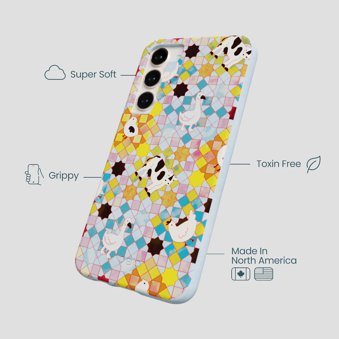 Powder Blue Farmers Mosaic Samsung Galaxy S24+(Plus) Case - Image 3