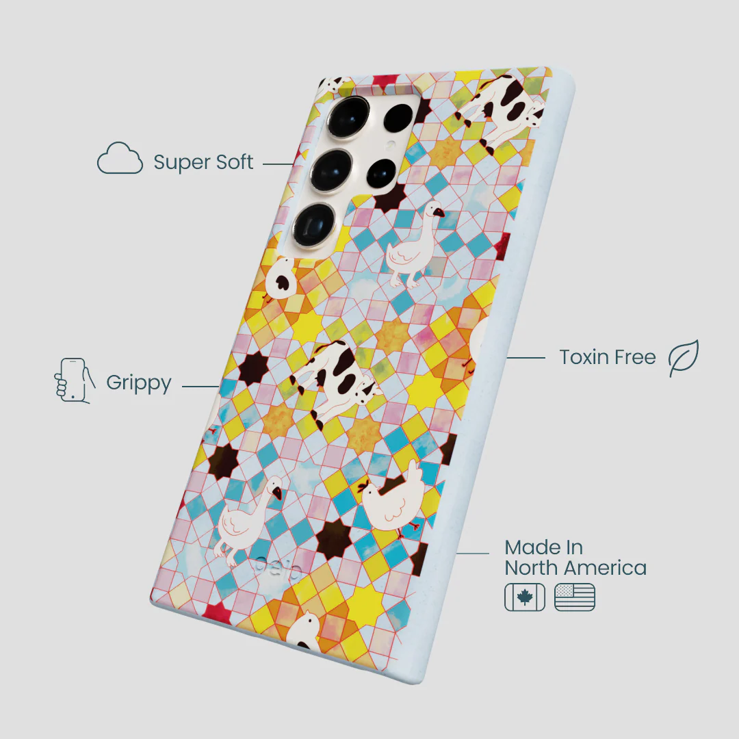 Powder Blue Farmers Mosaic Samsung Galaxy S24 Ultra Case - Image 3
