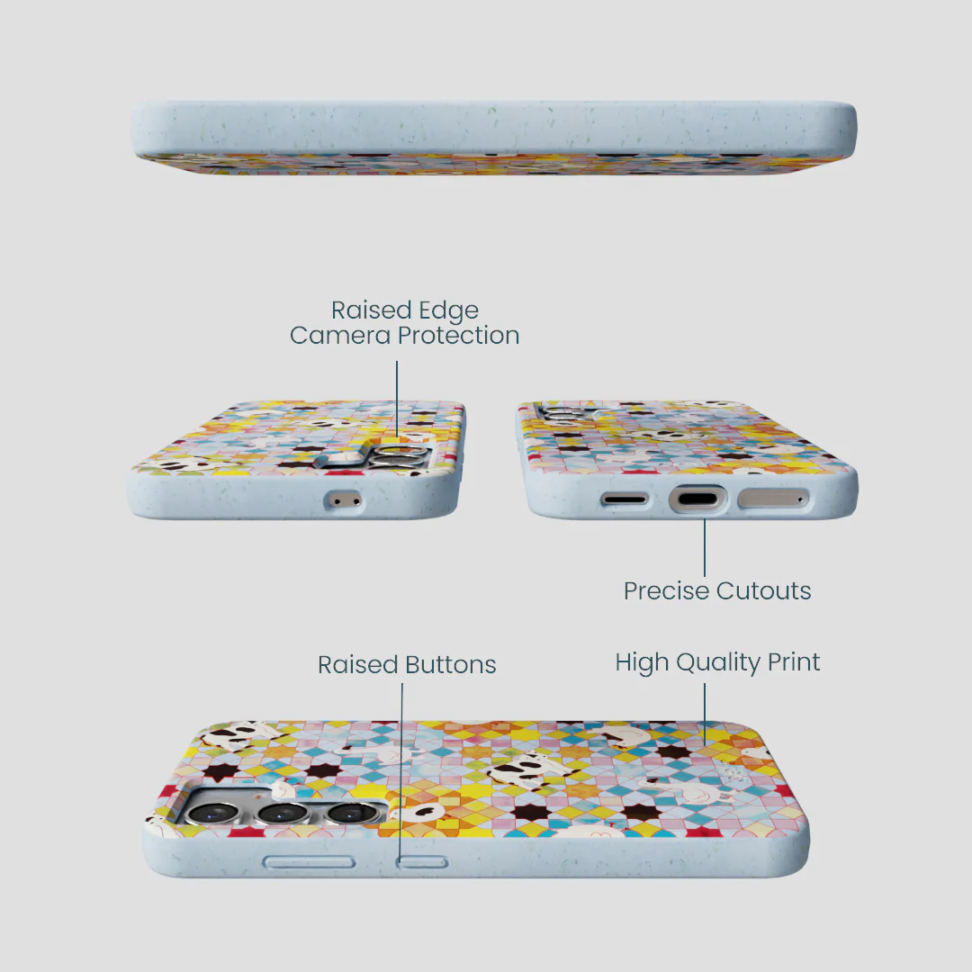 Powder Blue Farmers Mosaic Samsung Galaxy S25 Case - Image 2
