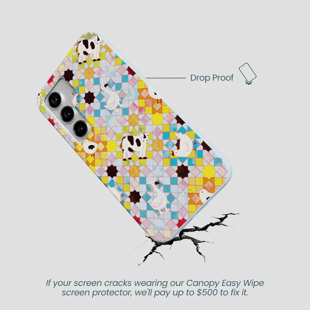 Powder Blue Farmers Mosaic Samsung Galaxy S25 Case - Image 4