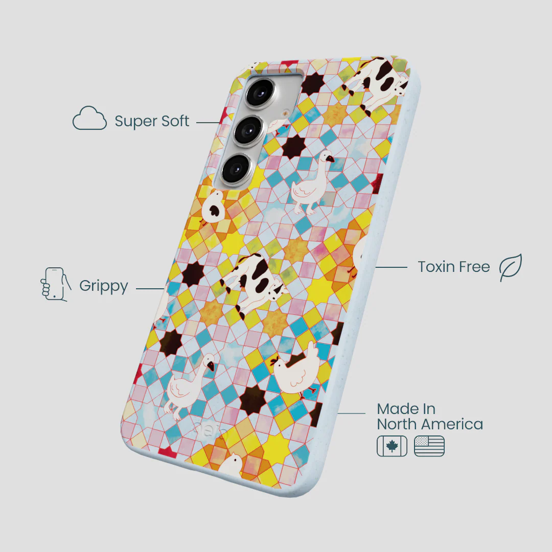 Powder Blue Farmers Mosaic Samsung Galaxy S25+(Plus) Case - Image 3