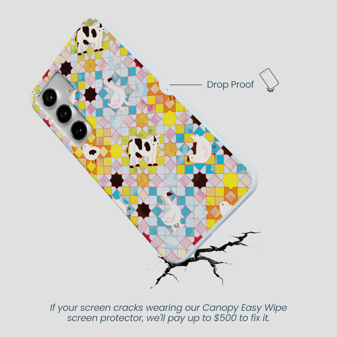 Powder Blue Farmers Mosaic Samsung Galaxy S25+(Plus) Case - Image 4