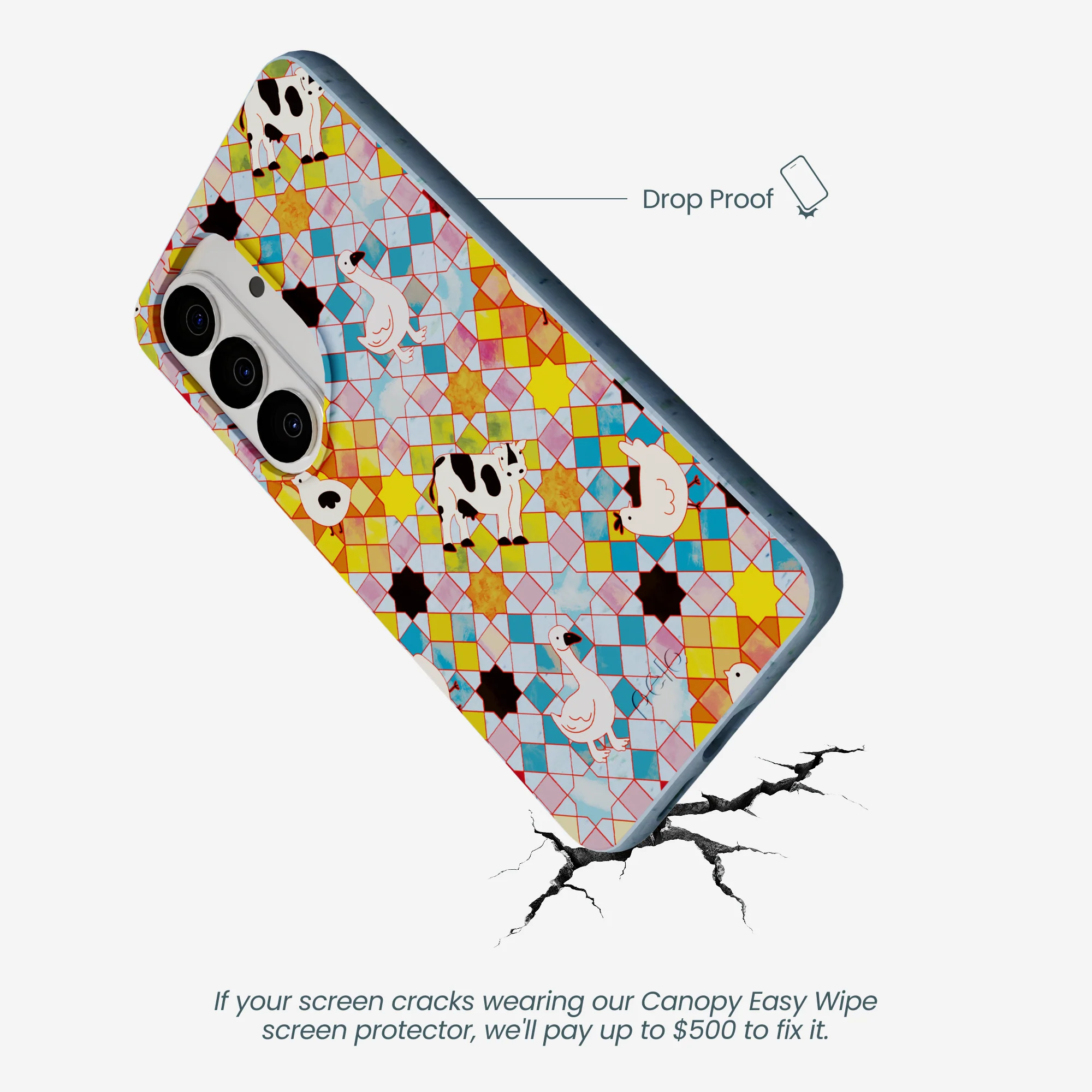 Powder Blue Farmers Mosaic Samsung Galaxy S26 Case - Image 4