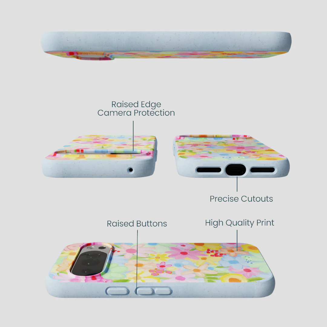 Powder Blue Flora Foam Google Pixel 10/10 Pro Case - Image 2