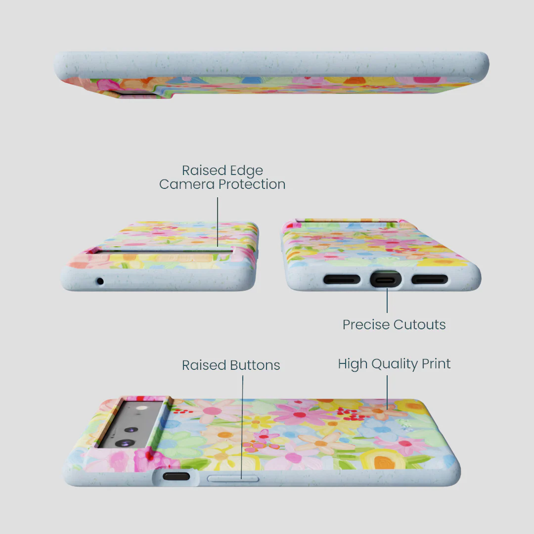 Powder Blue Flora Foam Google Pixel 6 Case - Image 2