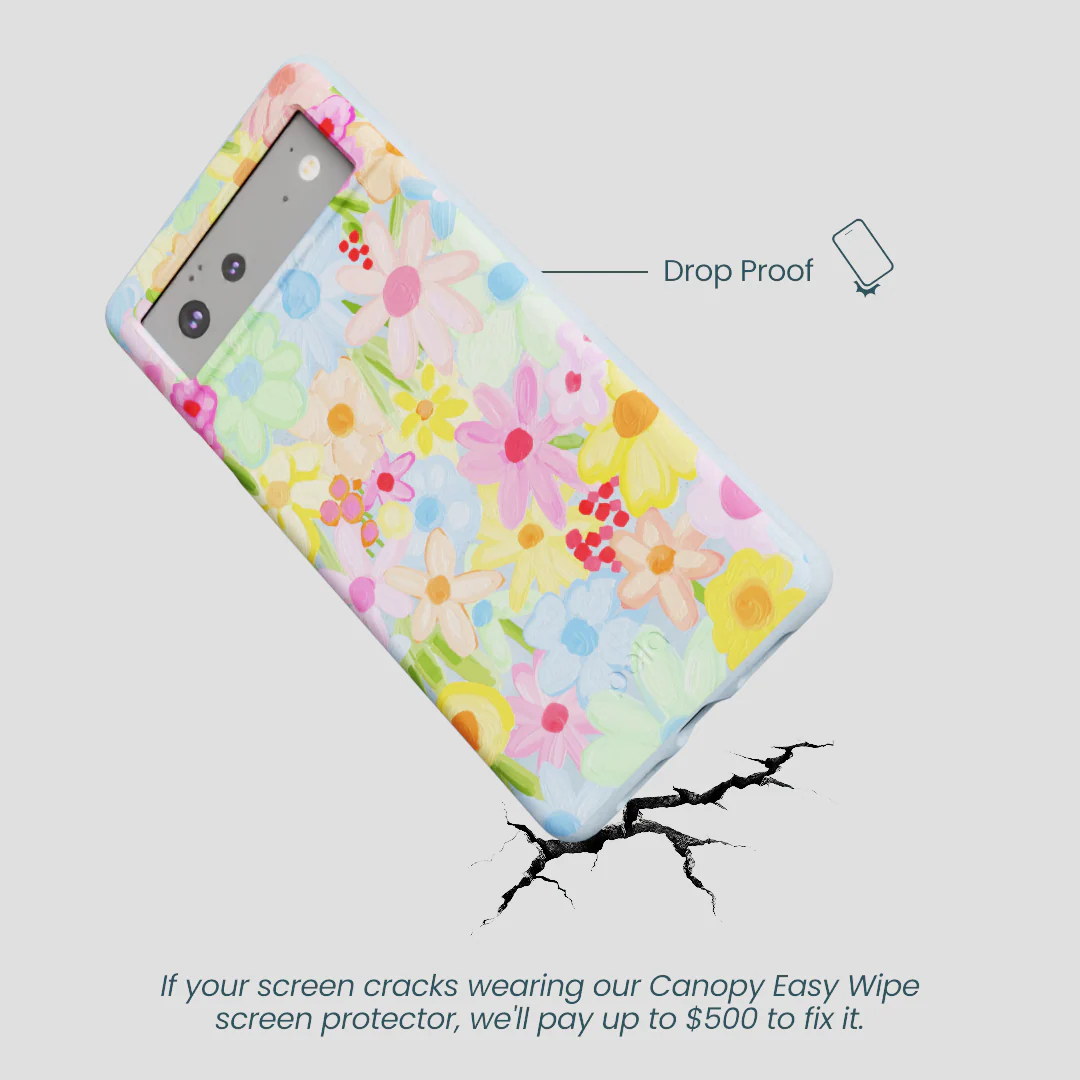 Powder Blue Flora Foam Google Pixel 6a Case - Image 4