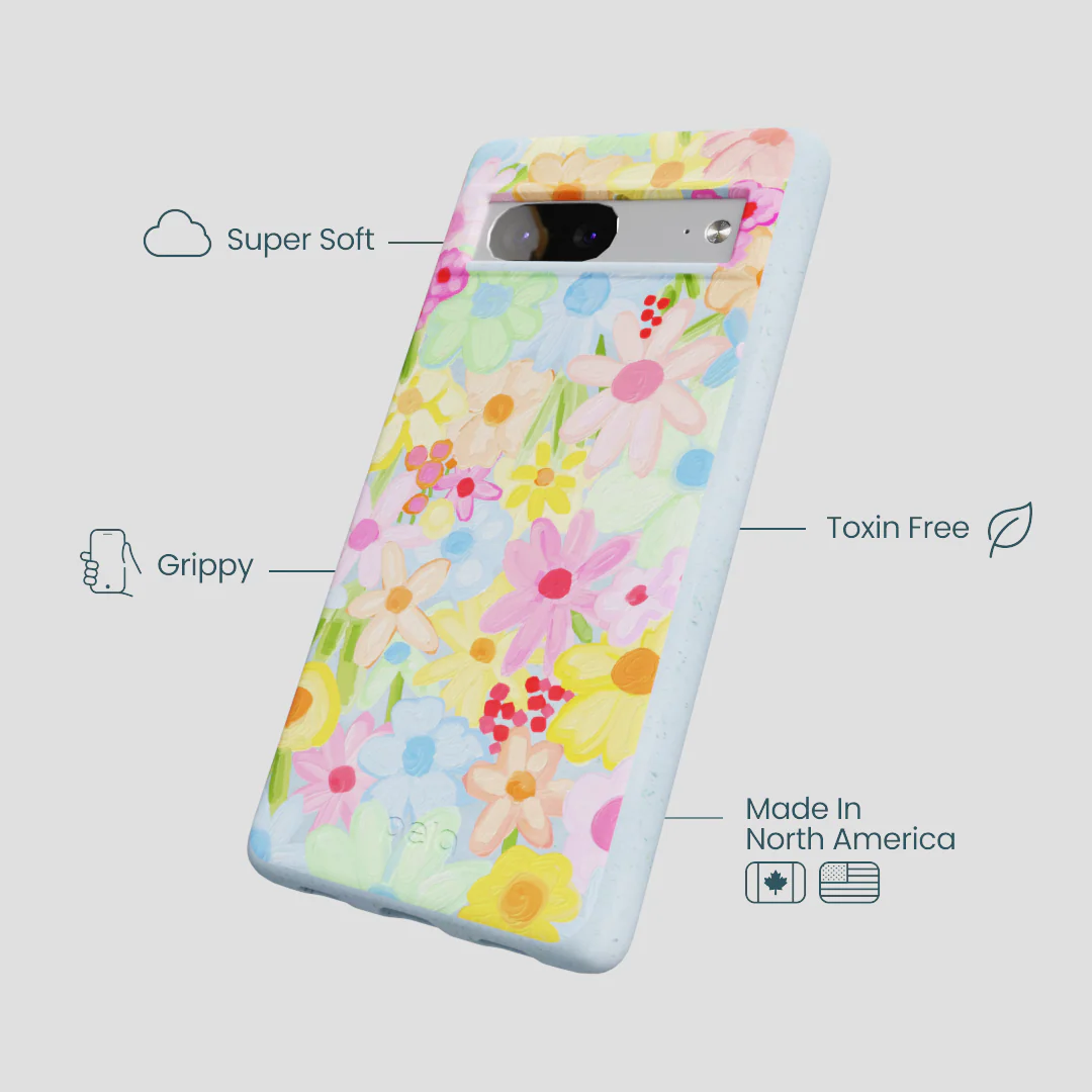 Powder Blue Flora Foam Google Pixel 7 Case - Image 3