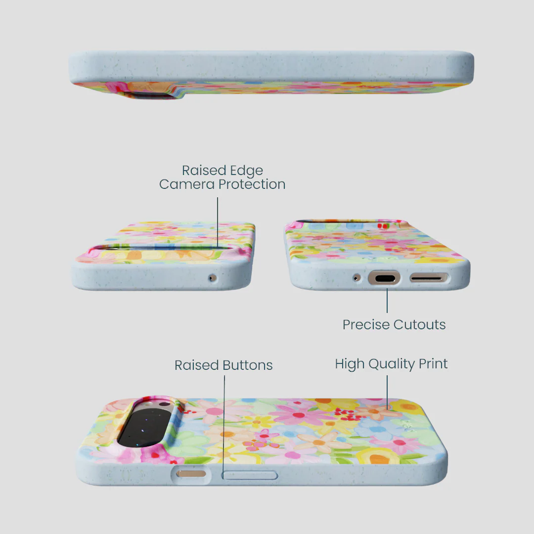 Powder Blue Flora Foam Google Pixel 9/9 Pro Case - Image 2