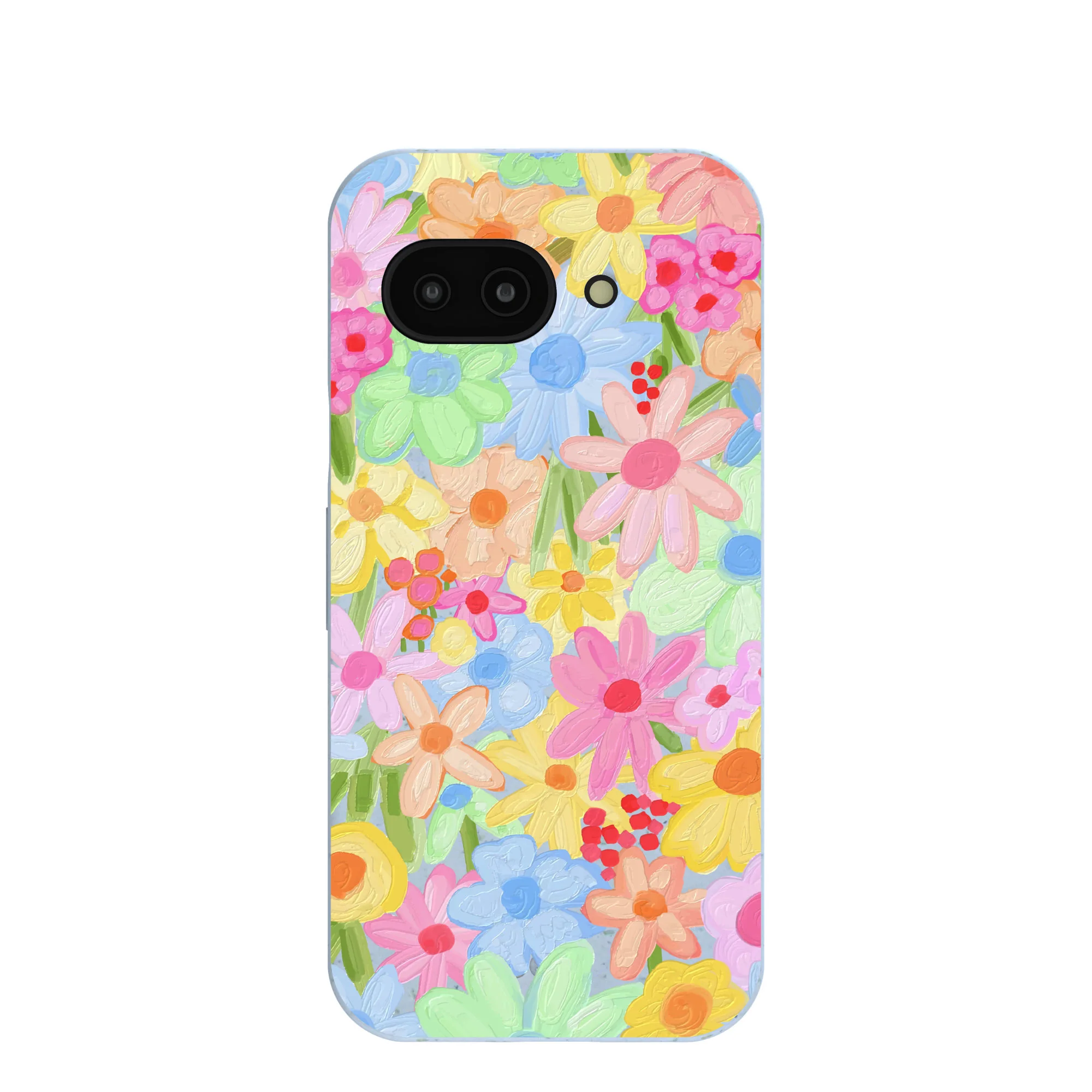 Powder Blue Flora Foam Google Pixel 9a Case