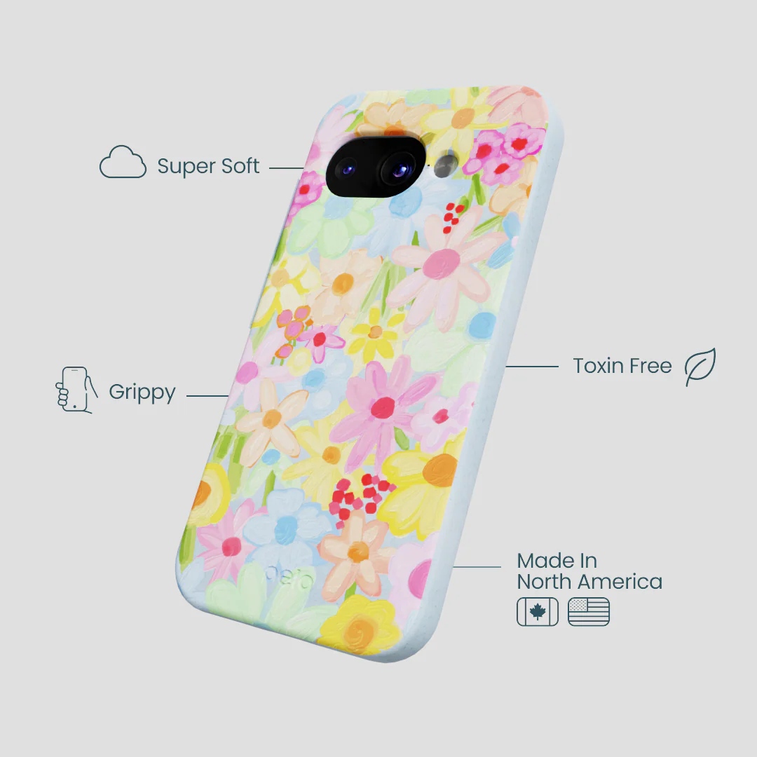 Powder Blue Flora Foam Google Pixel 9a Case - Image 3